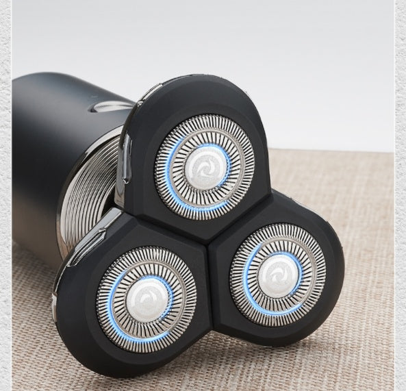 Rechargeable Lithium Shaver – 3 Rotary Blades, Waterproof and Washable