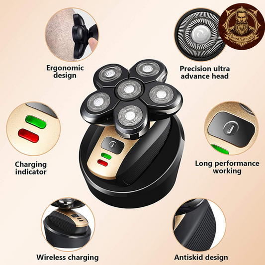 5 in 1 Multifunctional Electric Shaver with 5 Blades for Men - Rechargeable Trimmer for Beard, Nose and Head Shaving